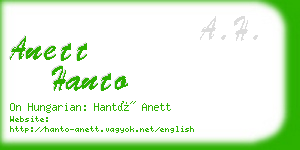 anett hanto business card